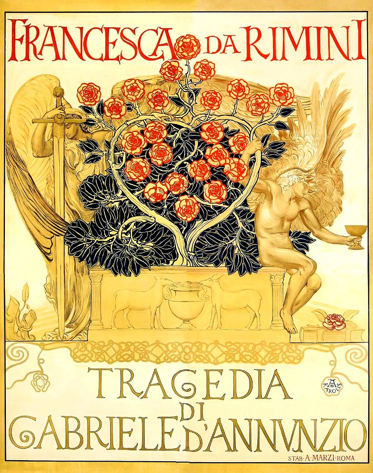 KAROLIS Adolfo de.  Francesca da Rimini, Tragedia di Gabriele d'Annunzio.