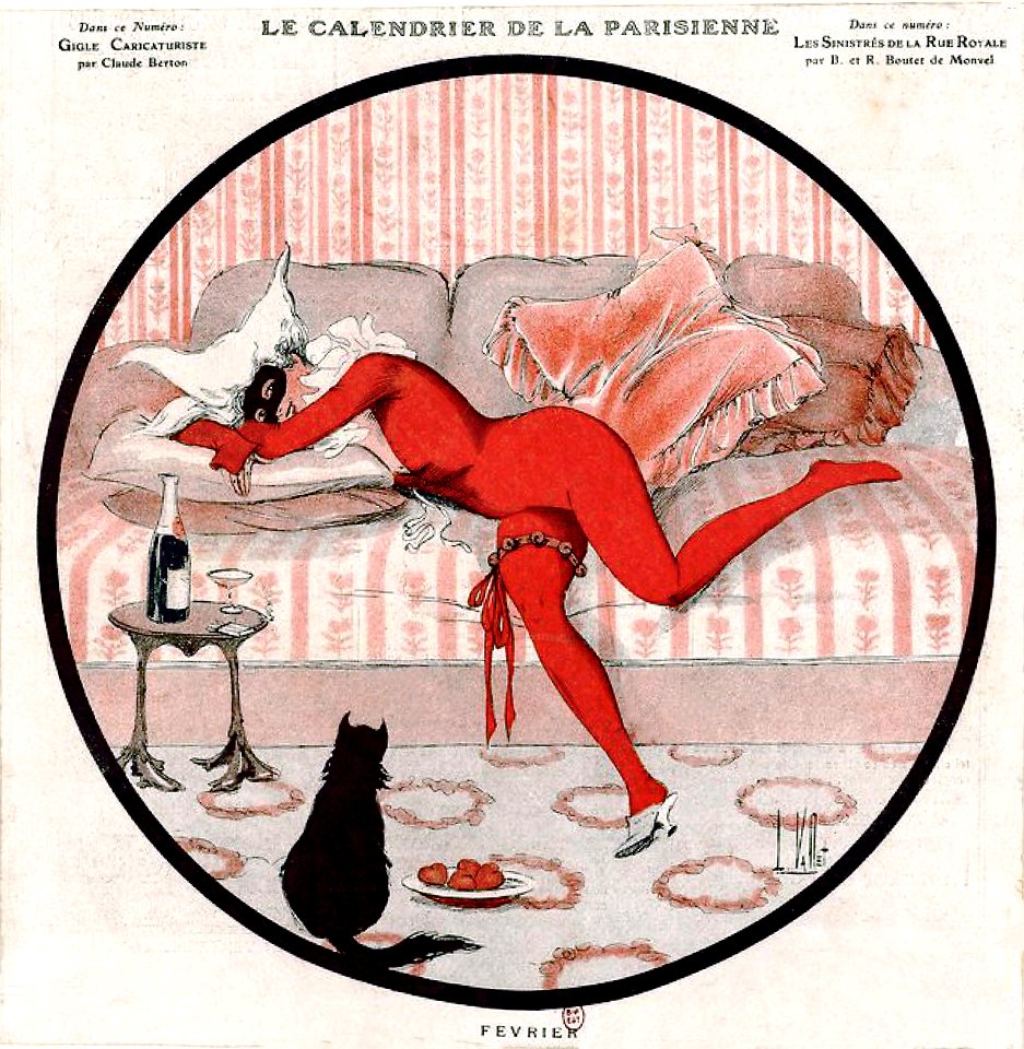 VALLET, Louis (1856-1940).  ‘Le calendrier de la Parisienne’, 1912.