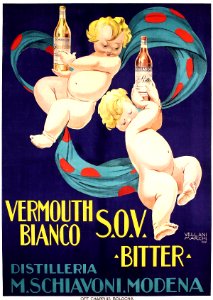 MARCHI, Mario Vellani (1895-1979). Distilleria M. Schiavoni, Vermouth Bianco, 1922.