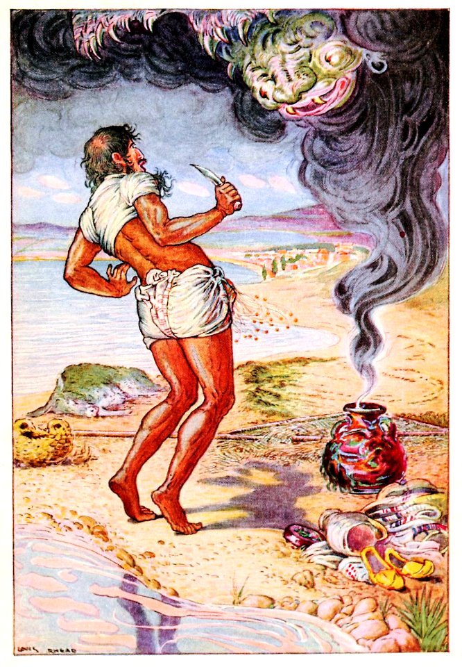 RHEAD, Louis (1857-1926).  Illustration for “The Arabian Nights’, 1916.