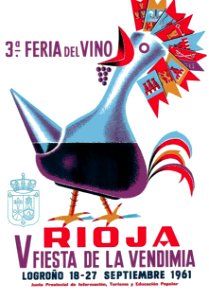3ª Feria del Vino Rioja, Logroño, 1961.. Free illustration for personal and commercial use.