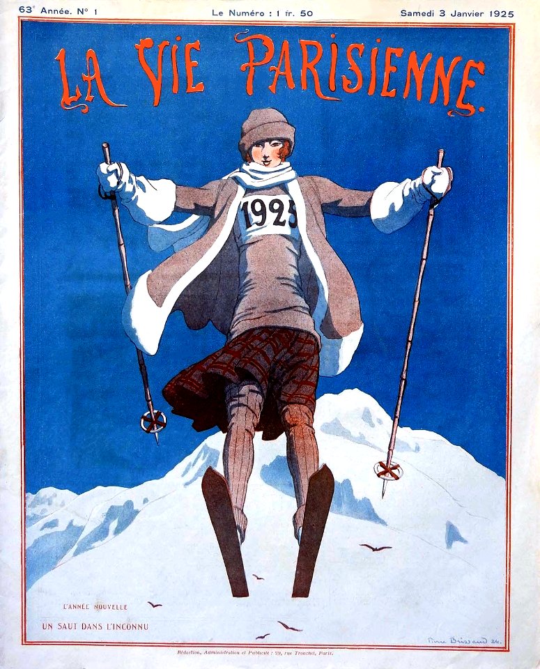 BRISSAUD, Pierre. Cover of La Vie Parisienne, Jan. 3, 1925.