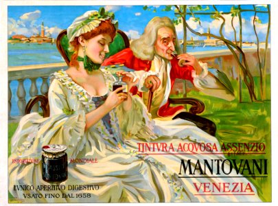 BRESSANIN, Vittorio Emanuele. Tintura Acquosa Assenzio Mantovani, 1900.. Free illustration for personal and commercial use.