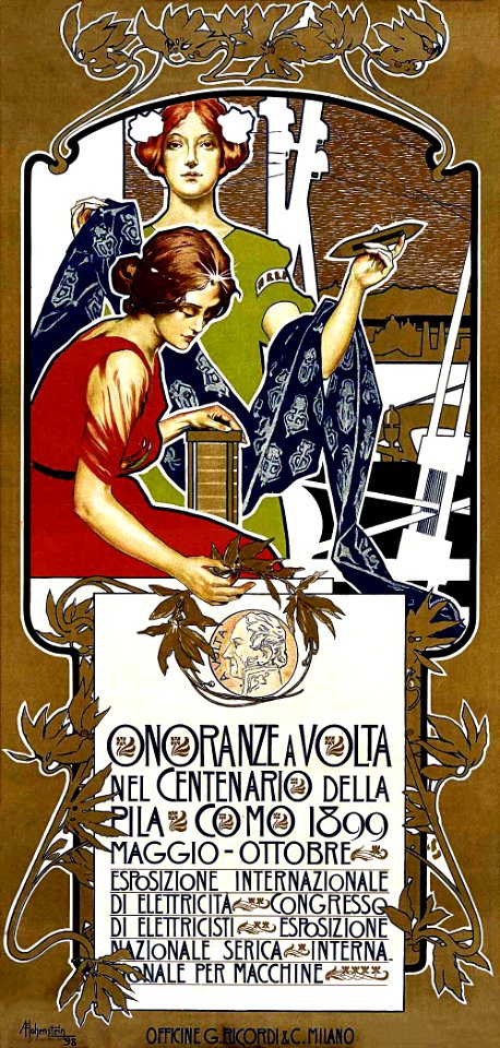 HOHENSTEIN, Adolfo.  Onoranze a Volta nel Centenario, 1898.