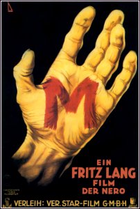 "M", Ein Fritz Lang Film der Nero, 1931.. Free illustration for personal and commercial use.