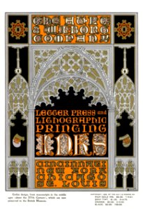 BINNER, Oscar.  Ad for Ault & Wiborg Inks, Gothic Style, 1899.