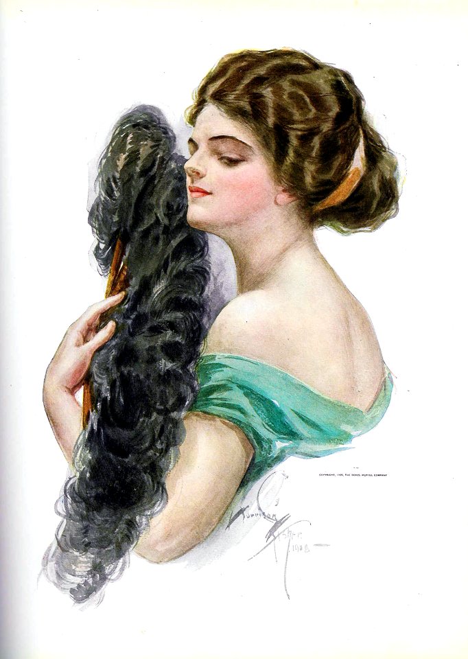 FISHER, Harrison (1875-1934). 🇺🇸  [feather fan], 1908.