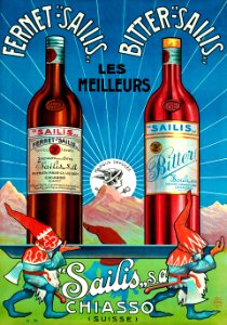Fernet Bitter Sailis, Chiasso, Switzerland, c. 1935.