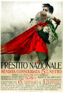 BORGONI, Mario (1869-1936). 🇮🇹  Prestito Nazionale, 1916.