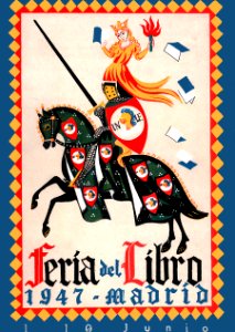 Feria del Libro, Madrid, 1947.. Free illustration for personal and commercial use.