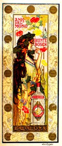 RIQUER YNGLADA, Alexandre de.  Anís del Mono, Badalona, c. 1898.