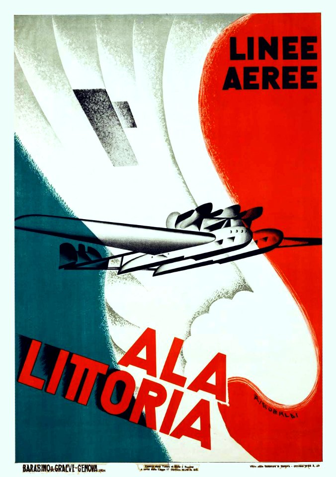 RICCOBALDI DEL BAVA, Giuseppe.  Linee Aeree, Ala Littoria, 1934.