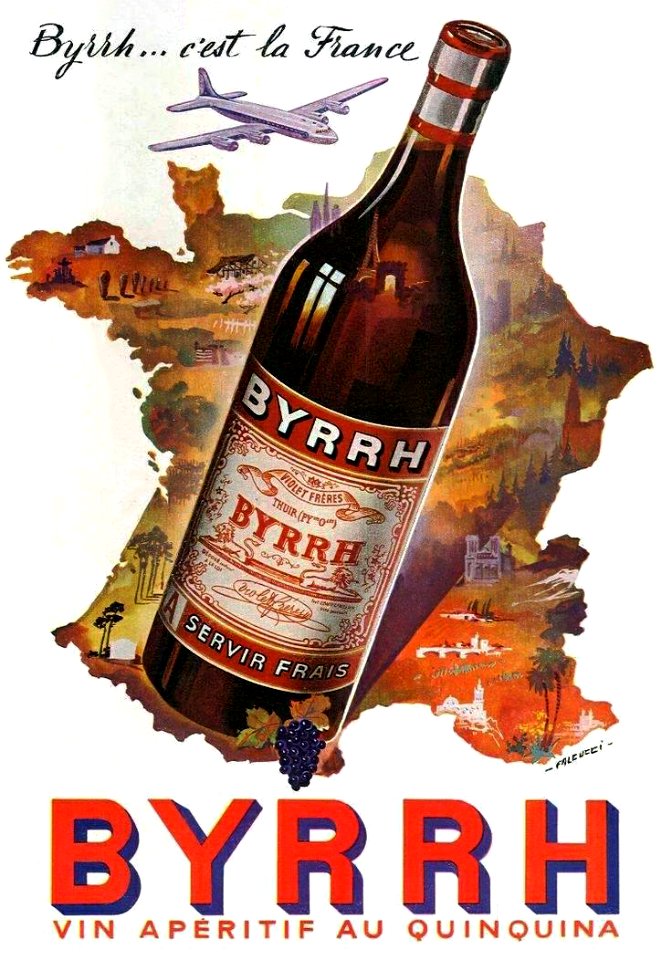 FALCUCCI.  Byrrh Vin Apéritif au Quinquina, c'est la France, c. 1950s.
