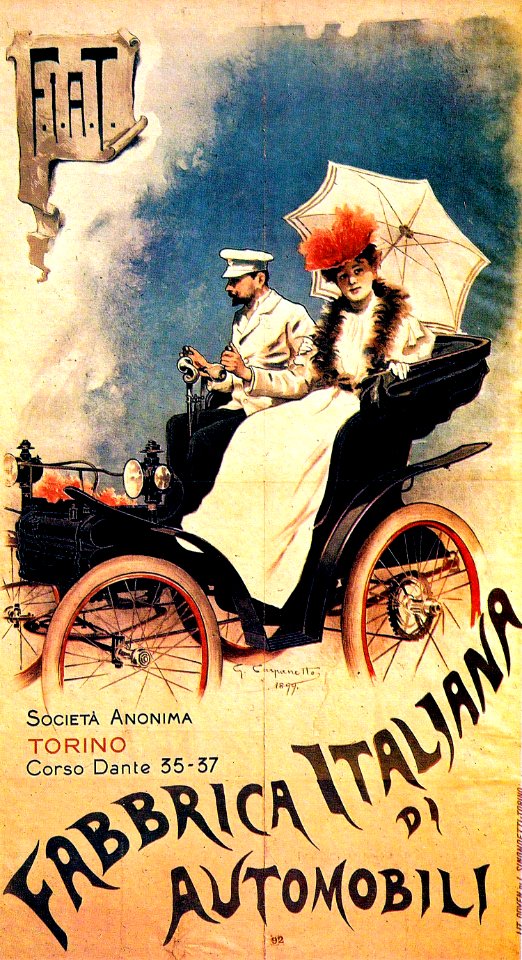 CARPANETTO, Giovanni Battista. 🇮🇹 FIAT (Fabbrica Italiana Automobili Torino), 1899.. Free illustration for personal and commercial use.