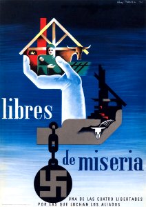 BRODOVICH Alexey.  Libres de Miseria, Una de las cuatro libertades por las que luchan los aliados, 1942.