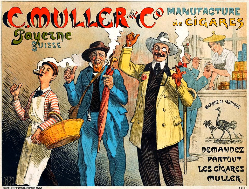 MUYDEN, Henry van.  Manufacture de cigares C. Müller & Co, Payerne, Switzerland, c. 1900.