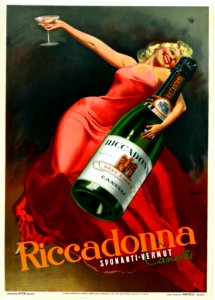 BOCCASILE, Gino. Riccadonna Spumanti-Vermut, 1939.. Free illustration for personal and commercial use.