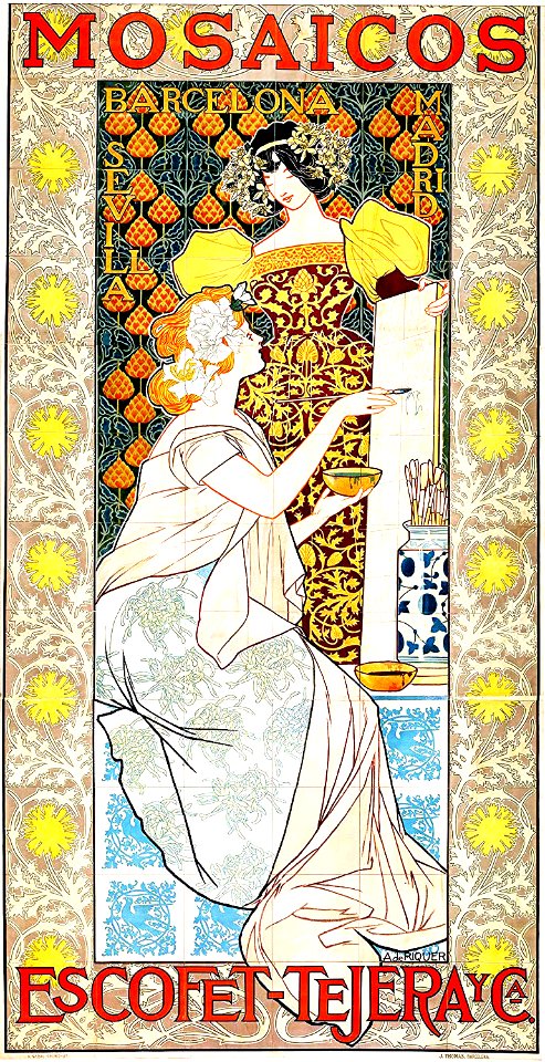 RIQUER YNGLADA, Alexandre de.  Mosaicos Escofet-Tejera y Cía., 1900.