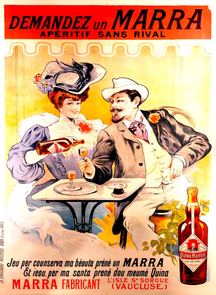 TAMAGNO, Francisco.  Demandez un Marra, Apéritif sans rival, c. 1890s.