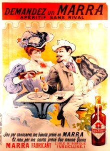 TAMAGNO, Francisco. Demandez un Marra, Apéritif sans rival, c. 1890s.. Free illustration for personal and commercial use.