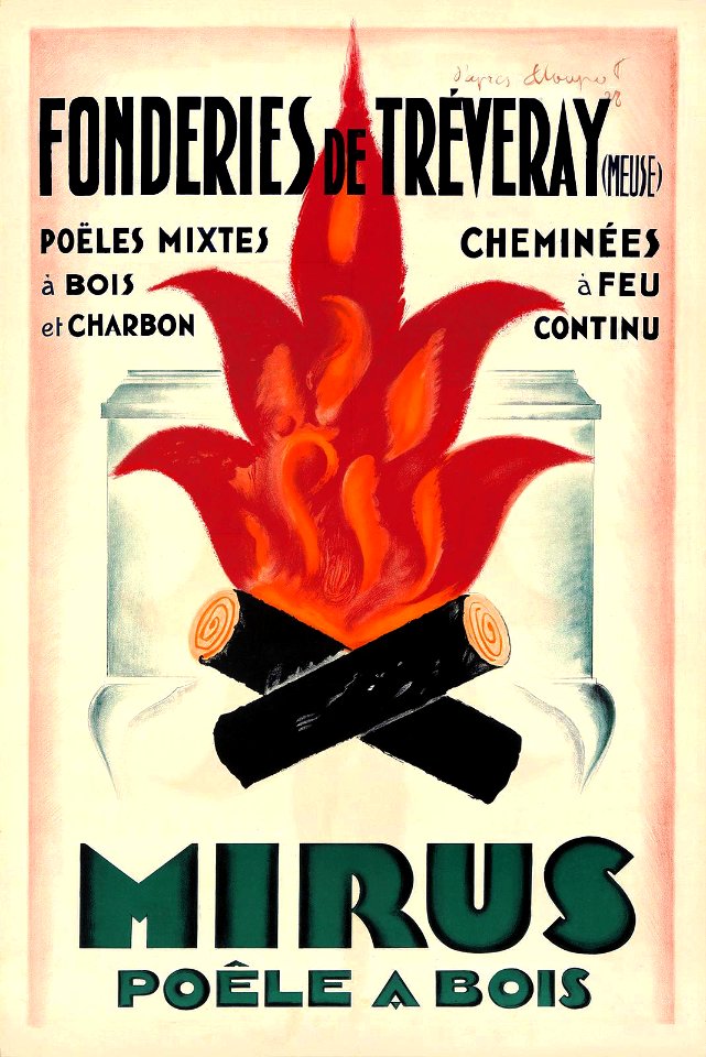 LOUPOT, Charles (1892-1962).  Mirus Poêle à Bois, Fonderies de Tréveray, 1928.