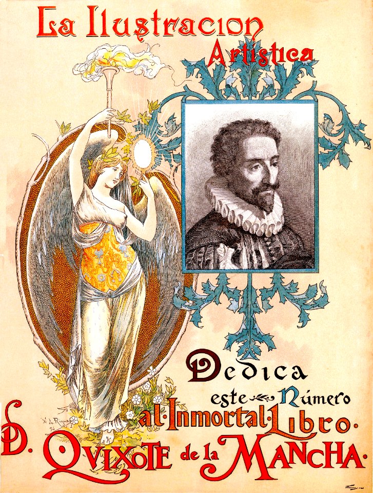 RIQUER YNGLADA, Alexandre de.  La Ilustración Artística, Dedica este Número al inmortal libro D. Quixote de la Mancha, 1894.