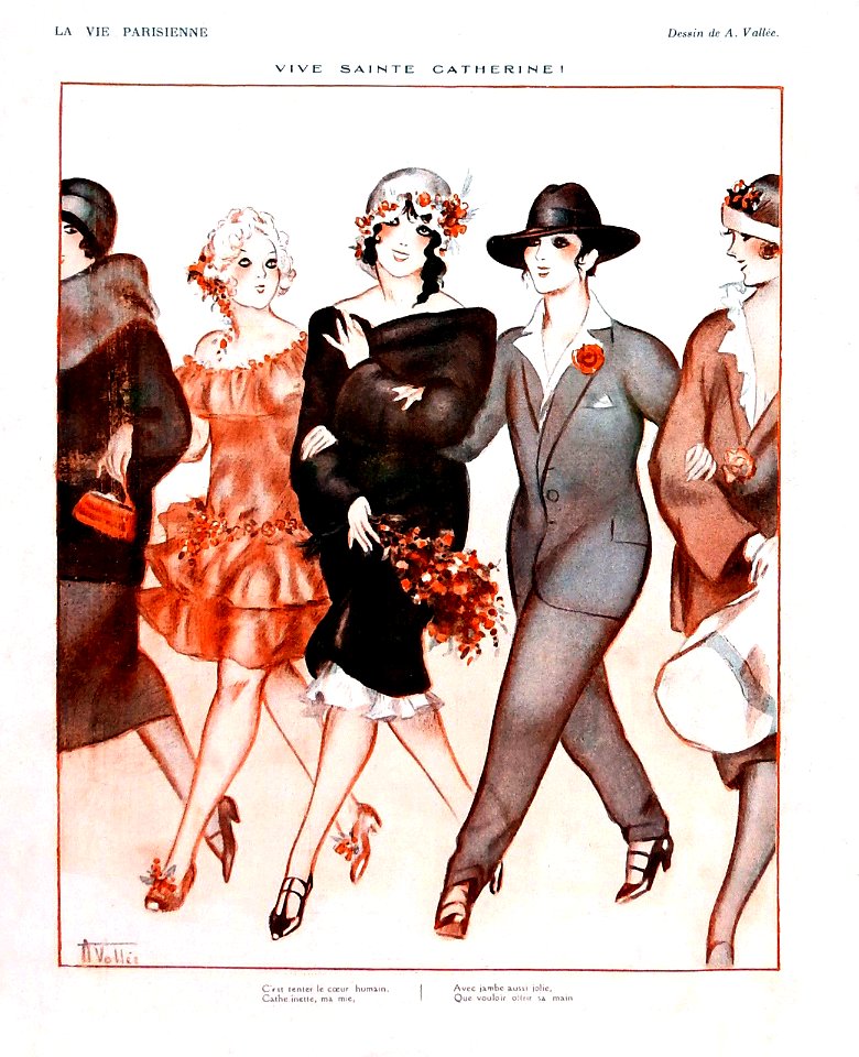 VALLÉE, Armand-(1884-1960),  "Vive St Catherine!", La Vie Parisienne, Nov. 22 1924.