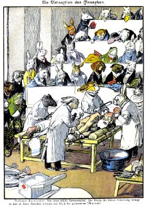WELLNER, Wilhelm Anton (1859-1939).  ‘Die Vivisection des Menschen’ (The Vivisection of Humans), “Lustige Blätter”, 1899.