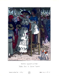 BRISSAUD, Pierre. "Vive Saint-Cyr!", Robes d'été de Jeanne Lanvin, Gazette du Bon Ton, July 1914