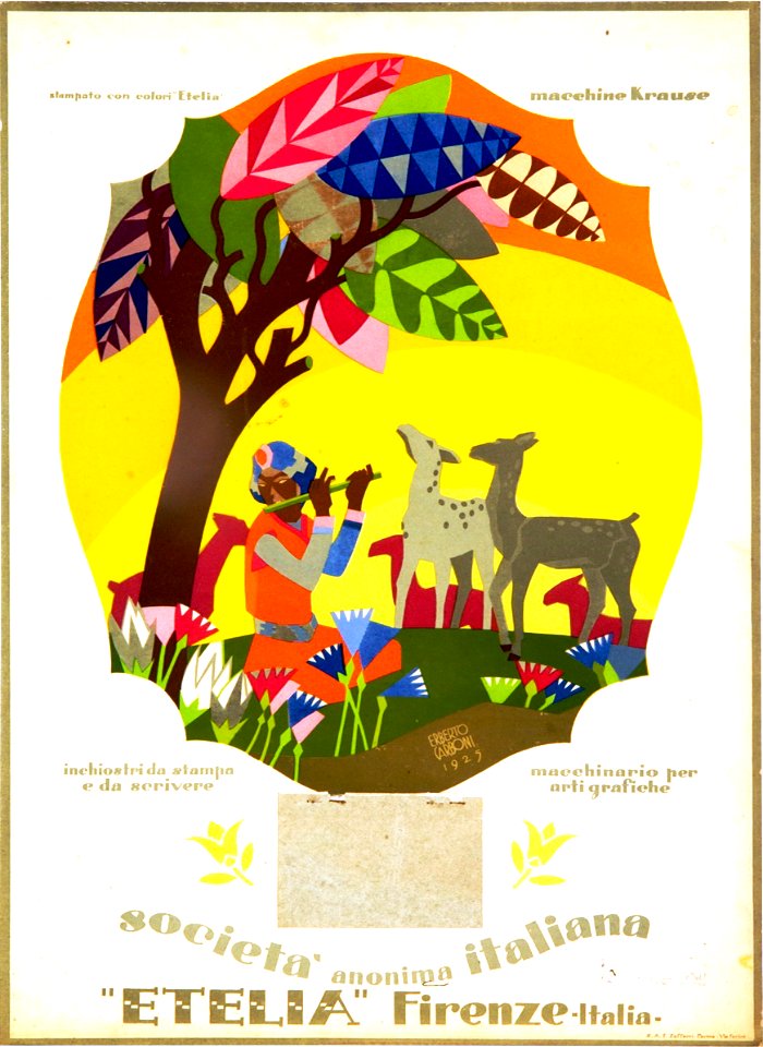 CARBONI, Erberto (LINCE).  Calendario "Etelia", Firenze, 1925.