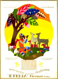 CARBONI, Erberto (LINCE). Calendario "Etelia", Firenze, 1925.. Free illustration for personal and commercial use.
