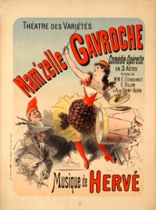 CHÉRET, Jules (1836-1932). 🇫🇷  Mam'zelle Gavroche, Opérette avec la musique de Hervé, 1885.