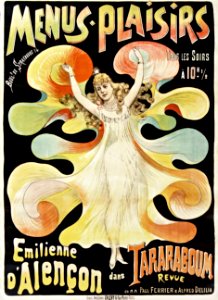LÉVY, Charles. Menus Plaisirs, Emilienne d'Alençon, c. 1890s.