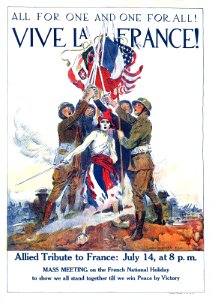 FLAGG, James Montgomery (1870-1960). 🇺🇸  "Vive La France, c. 1918.