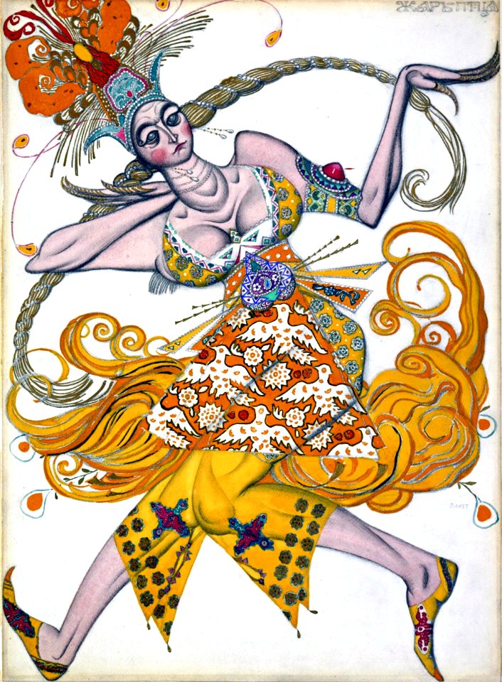 BAKST, Lev Samoilovich (Leon Bakst). Firebird, 1913.
