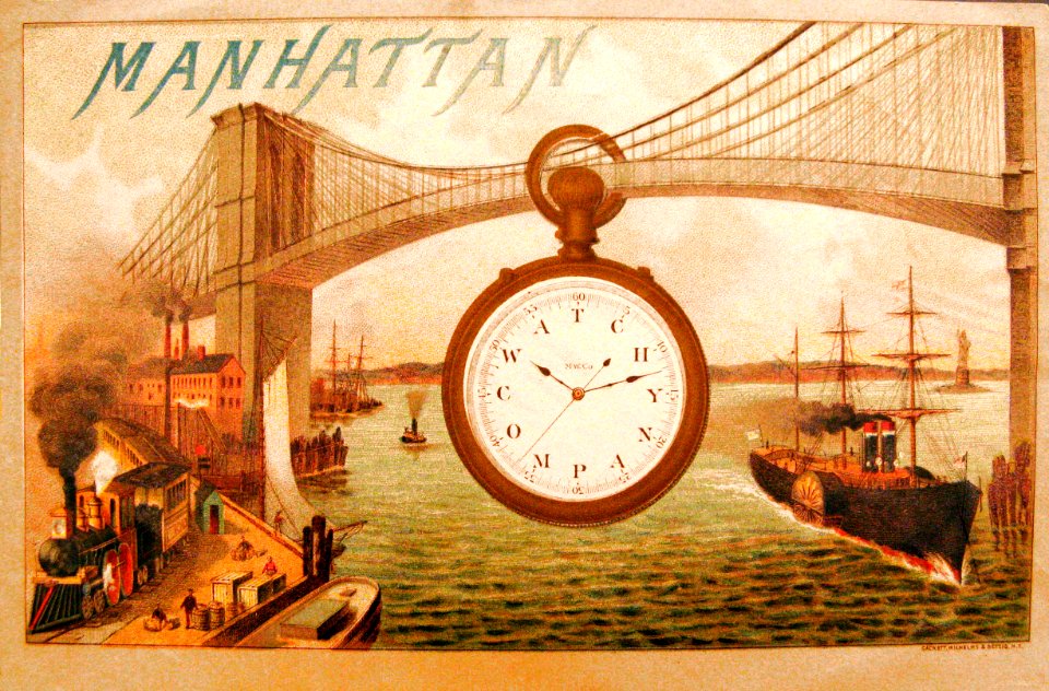 Manhattan Watch Co., trade card, after 1884