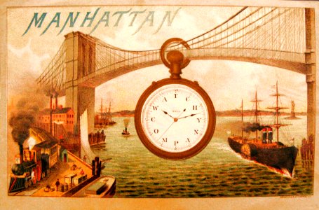 Manhattan Watch Co., trade card, after 1884