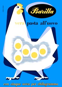 CARBONI, Erberto (LINCE). Barilla, Vera Pasta all'Uovo.. Free illustration for personal and commercial use.