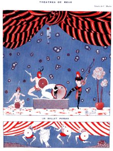 MARTIN, Charles (1884-1934). "Un Ballet Persan", Théâtres de rêve (Dream Theater), “La Vie Parisienne”, 1913.. Free illustration for personal and commercial use.