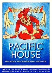 COVARRUBIAS, Miguel (1904-1957). 🇲🇽  Pacific House, Golden Gate Intl Exposition, 1940.