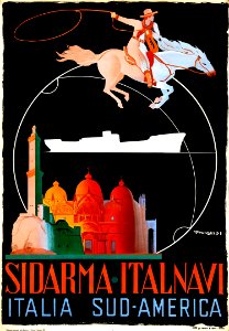 RICCOBALDI DEL BAVA, Giuseppe.  Sidarma Italnavi Italia Sud-America, 1949.