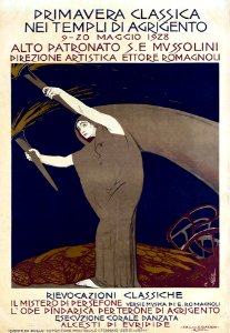 CAMBELLOTTI, Duilio  (1876-1960).  🇮🇹  Primera Classica nei Templi di Agrigento, May 1928.