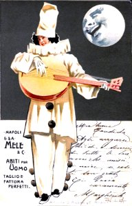 VILLA, Aleardo. Advertising Postcard for E. & A. Mele, Abiti per Uomo.. Free illustration for personal and commercial use.