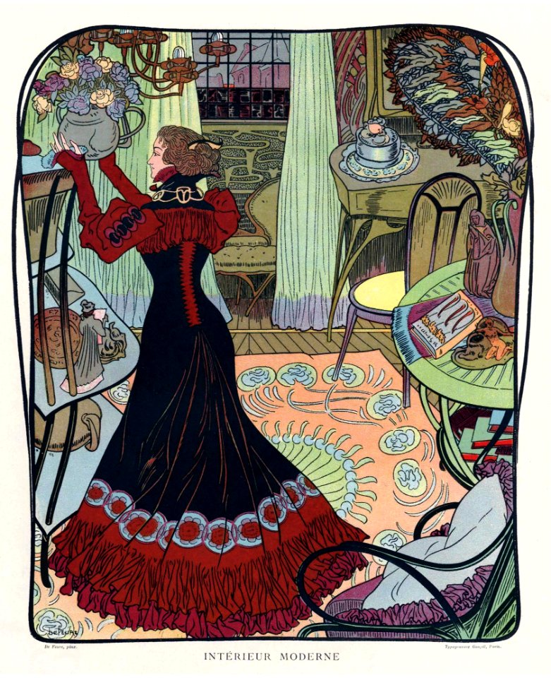 de FEURE, Georges. Intérieur Moderne, c. 1890s.
