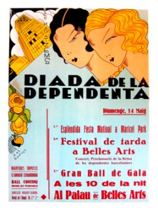 BOFILL, Bas. Diada de la Dependenta, Festival de tarda a Belles Arts, Barcelona, May 1928.. Free illustration for personal and commercial use.