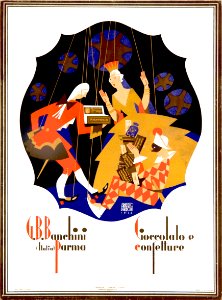 CARBONI, Erberto (LINCE). Bancini Cioccolato e Confetture, 1926.. Free illustration for personal and commercial use.