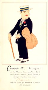 MASSAGUER, Conrado W. (1889-1965). 🇨🇺  Tarjeta Nuevo Año, 1924.
