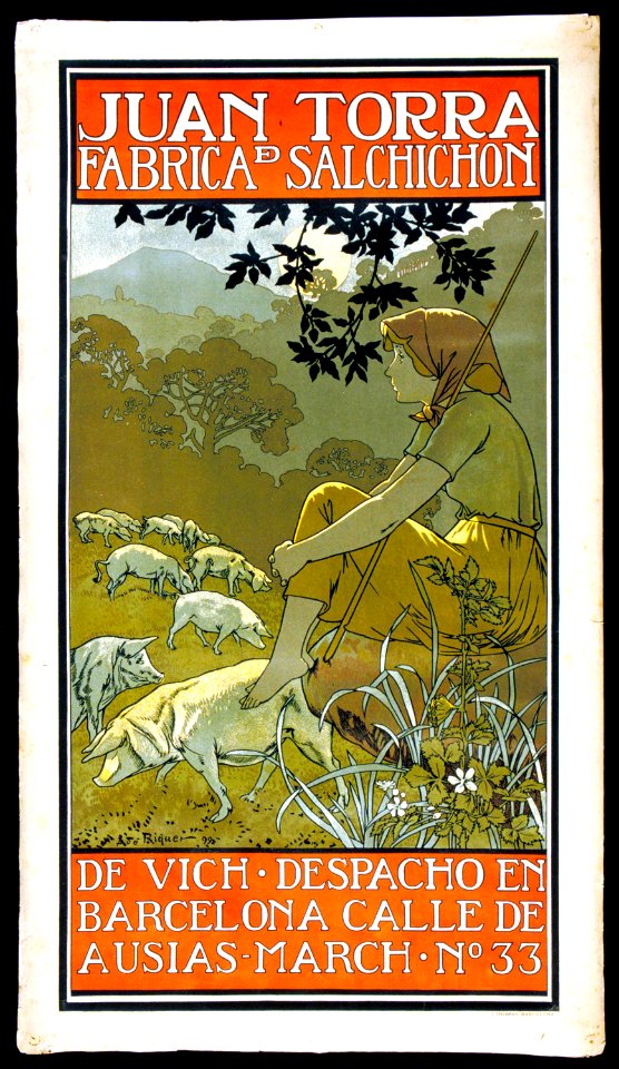 RIQUER YNGLADA, Alexandre de.  Juan Torra, Fábrica de Salchichón, 1899.