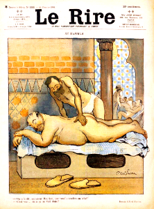 FAIVRE, Abel.  Cover of Le Rire magazine, "Au Hammam", Feb. 10, 1906.