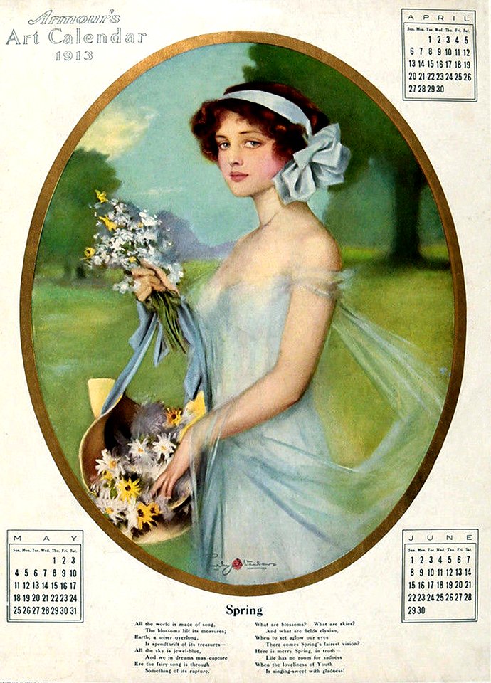 STANLAWS, Penrhyn.  "Spring", Armour's Art Calendar, 1913.
